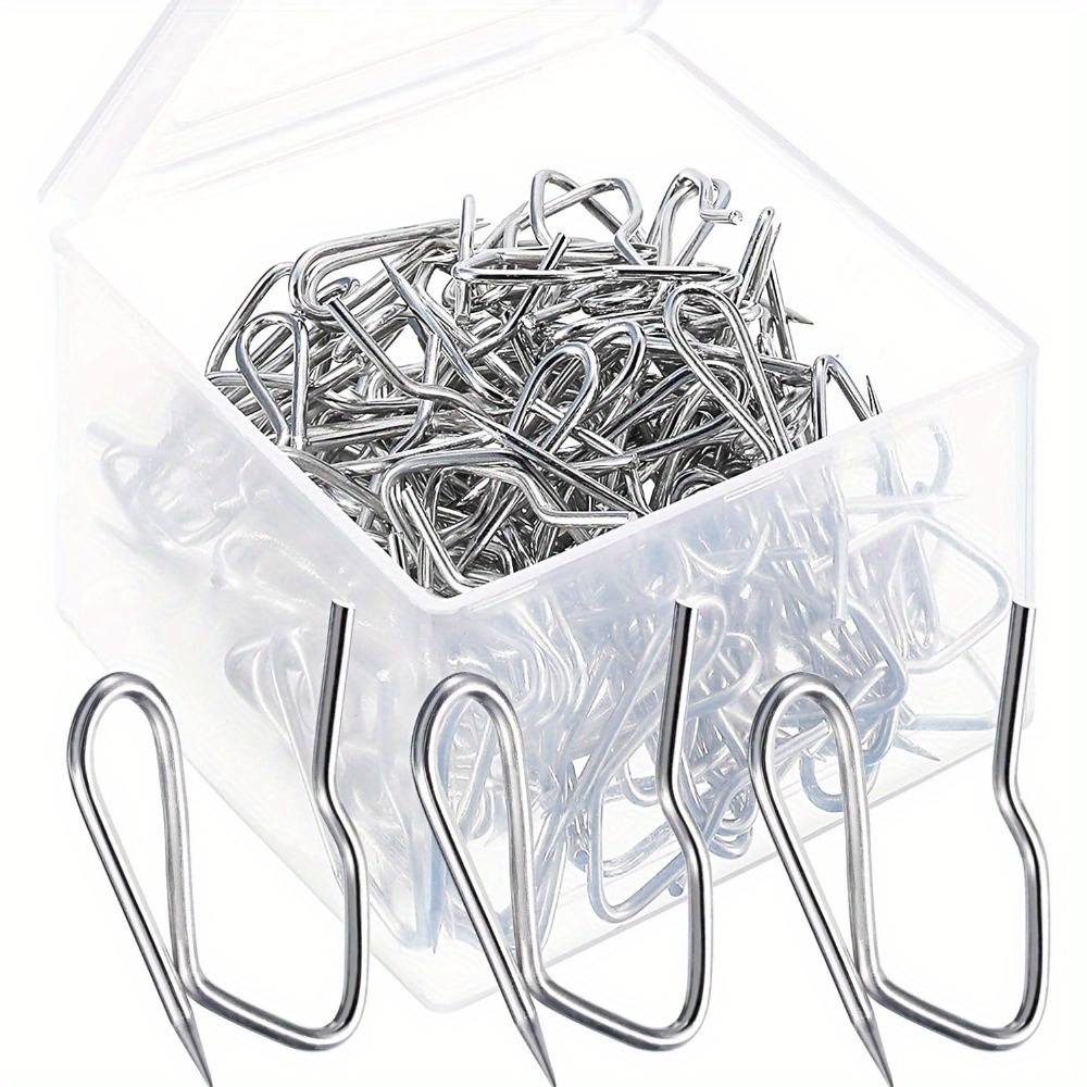 TEMU 30 Pack Drapery Hooks Pins For Curtains, Metal Pinch Hooks With Clear .2 Inch For Window Door And Shower Curtain (silver)