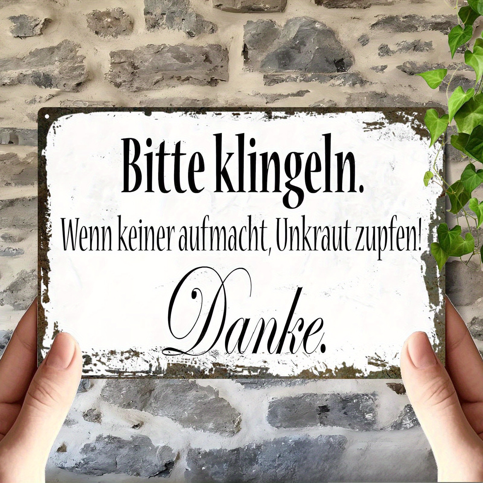 Image of 2d Flat, 2d Flat, 1pc, Vintage German Quote Metal Wall Sign - Rustic Plaque For Living Room, Office, Bar, Outdoor Spaces, Home Decor, Gift, 8x12 Inch