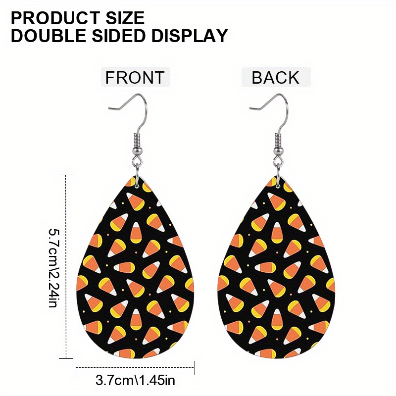 Lightweight Teardrop Earrings with Artificial Leaves and Corn Kernels