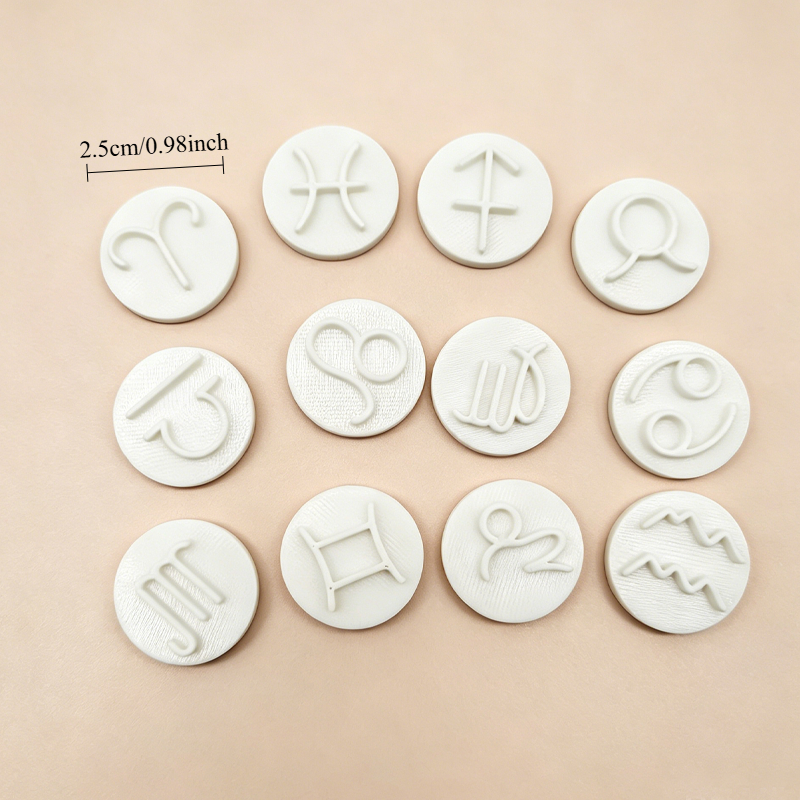 TEMU 1 Set Of 12 Zodiac Sign High-precision Polymer Clay Molds - Suitable For Diy Handmade Crafts, Earring Pendant Decoration, Ring Cutting Molds,