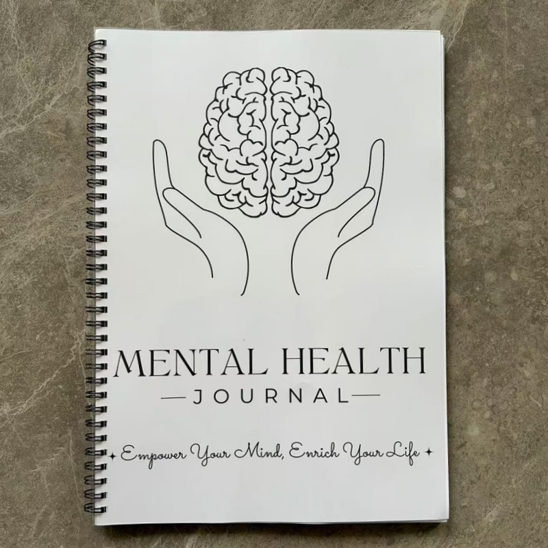 

Journal de santé mentale - 120 pages - Cahier de pleine et de soins personnels avec de l', guides de relaxation et feuilles de travail sur la , couverture en