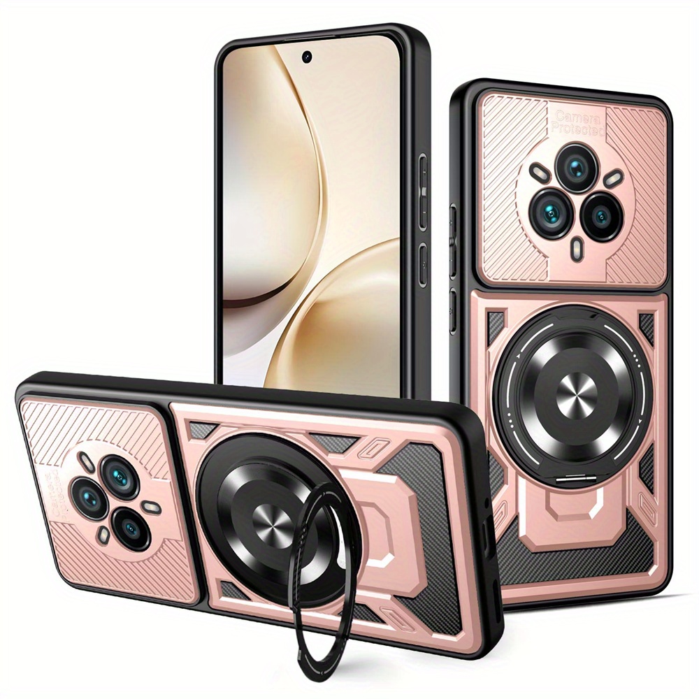 TEMU For Oppo Realme 14 Pro & 14 Pro Plus Phone Case With 360Â° Rotating Stand, And Drop Protection