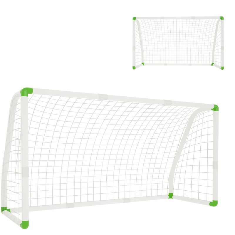 TEMU Portería de fútbol para jardín, pared para portería de fútbol con red que mide 245X145 cm, montaje rápido, para , o el gimnasio