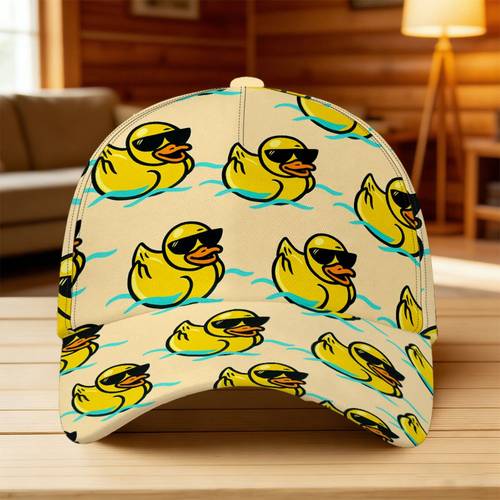 1 bedrukte verstelbare snapback-pet - retro zwempatroon pet, lichtgewicht en ademend, geschikt voor buitenactiviteiten, machinewasbaar, cadeau voor pasen, moederdag, vaderdag, casual kleding voor het hele jaar