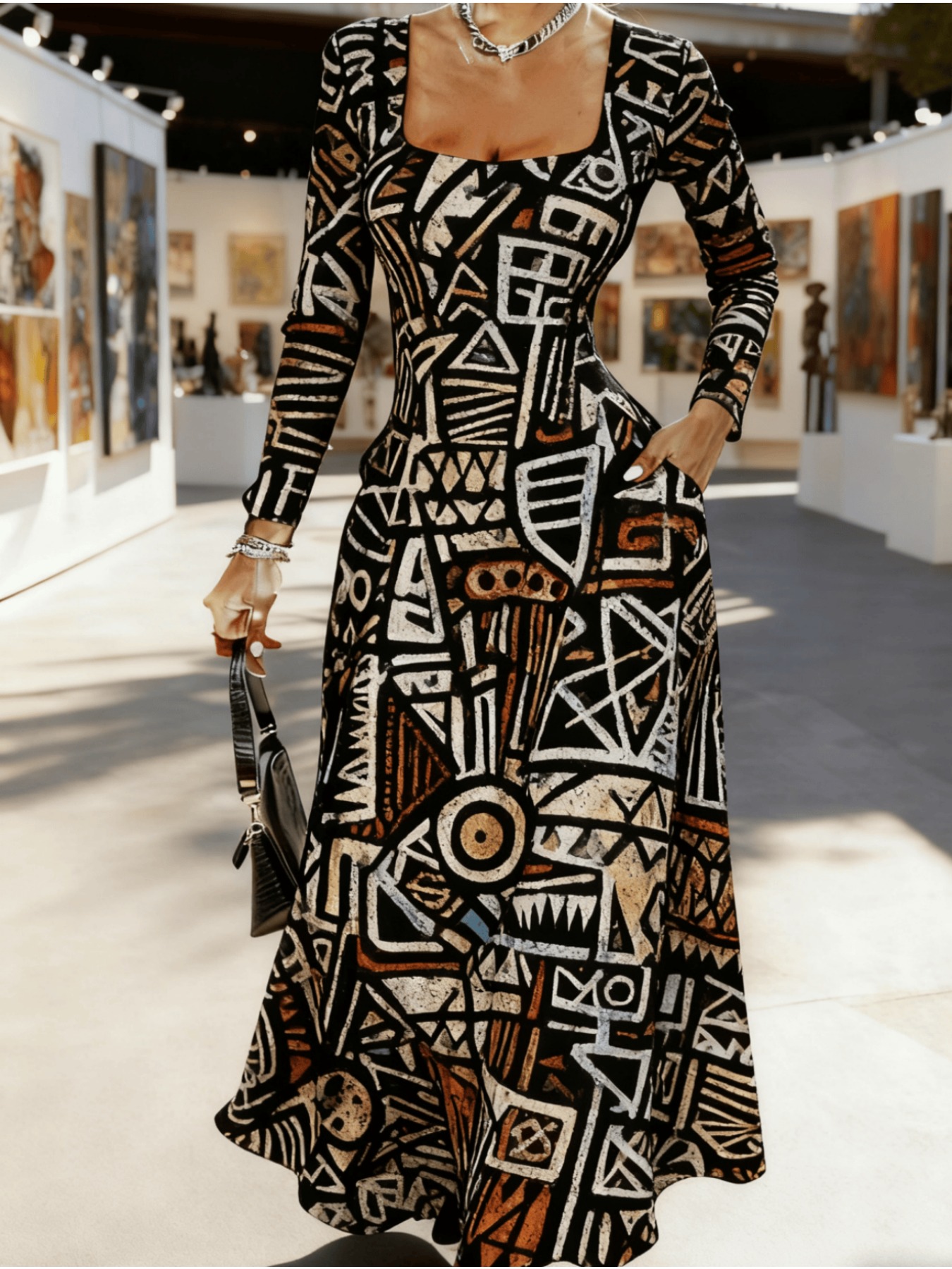 abstract dress sold on Temu United States