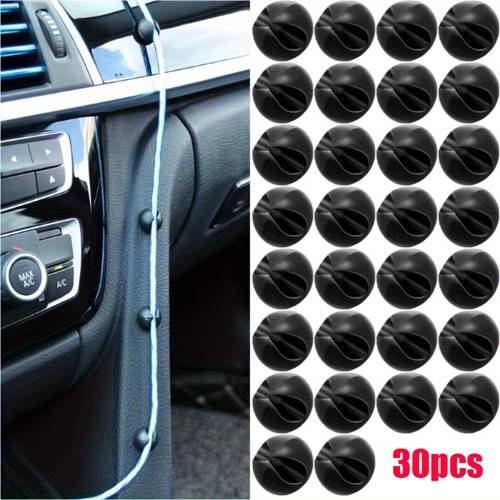 30pcs car dashboard cable organizer clip plastic cable manager suitable for headphones and charging cables universal car interior decoration