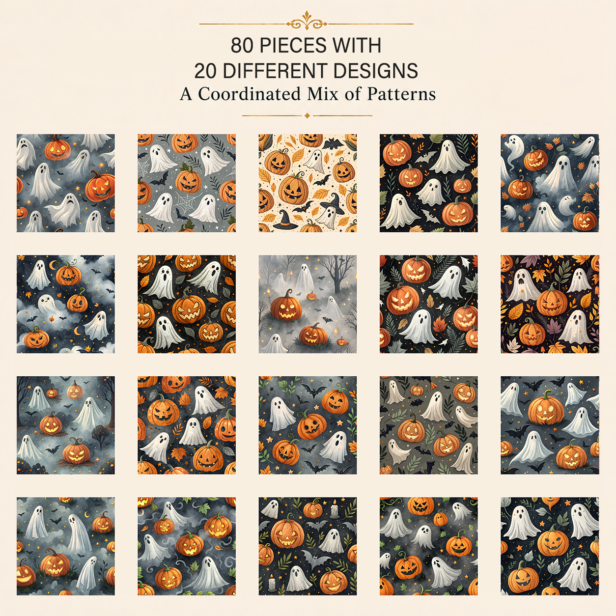 TEMU 80 pièces 5"x5" (12,7cmx12,7cm) Imprimé effrayant et citrouille avec bords dentelés, -défrisage, rognage, pour sacs patchwork, dessous de verre,