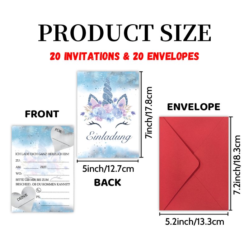 TEMU Upgraded Thick Paper, High-quality Printing Invitations Letter Set With 20 Cards And 20 Envelopes, Featuring A Double-sided Design. Perfect For