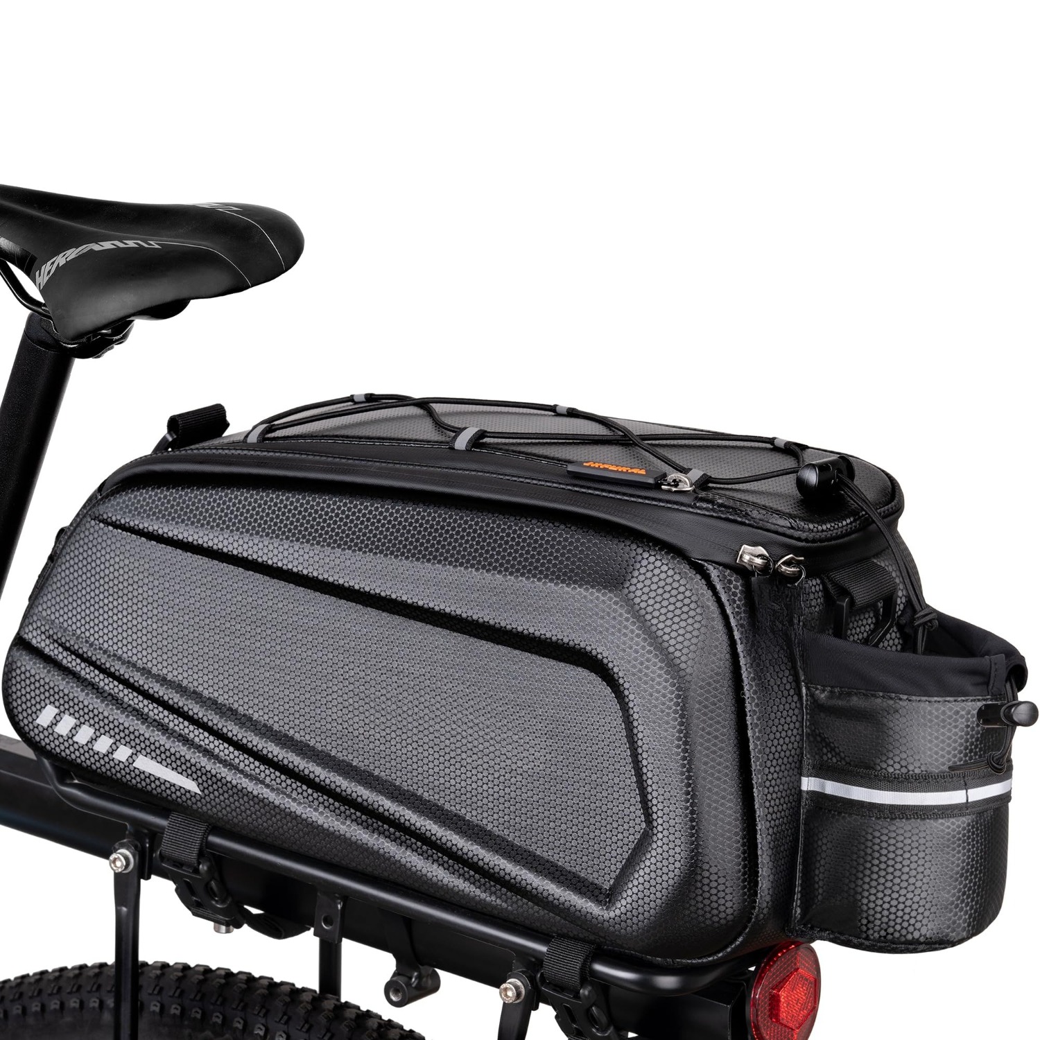 Image of Universal Rear Rack Bag For Mountain & Road Bikes - Eva , High-capacity Storage With Reflective Strips; Hand-carry & Backpack Convertible - A Versatile Tail Bag For Riding And Commuting