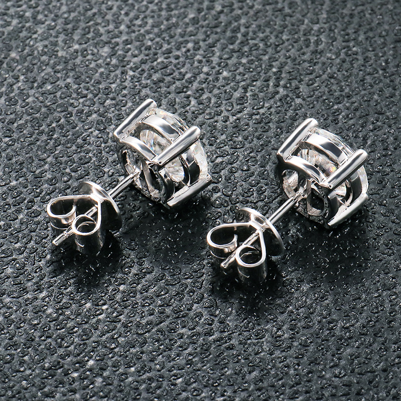 Women's 0.5/1/2/3 Carat Synthetic Zircon Earrings in 925 Silver