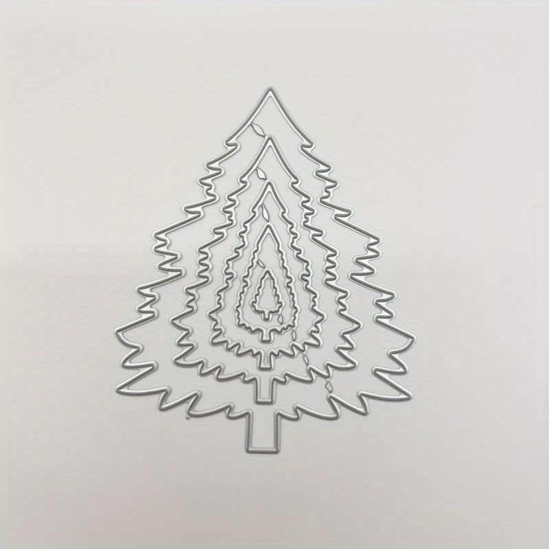 Image of [christmas] [winter] 1pc Christmas 3d Foldablechristmas Tree Metal Cutting Dies For Card Making, Christmas Tree Christmas Hanging Ornaments Christmas Xmas Decorations Cutting Dies Metal Template Molds