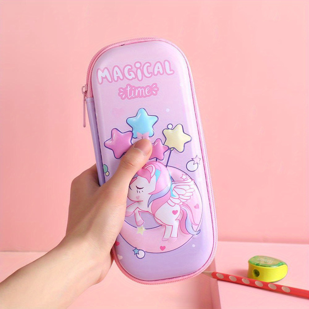 TEMU Pencil Case For Kids Unicorn School Supplies Large Capacity Waterproof