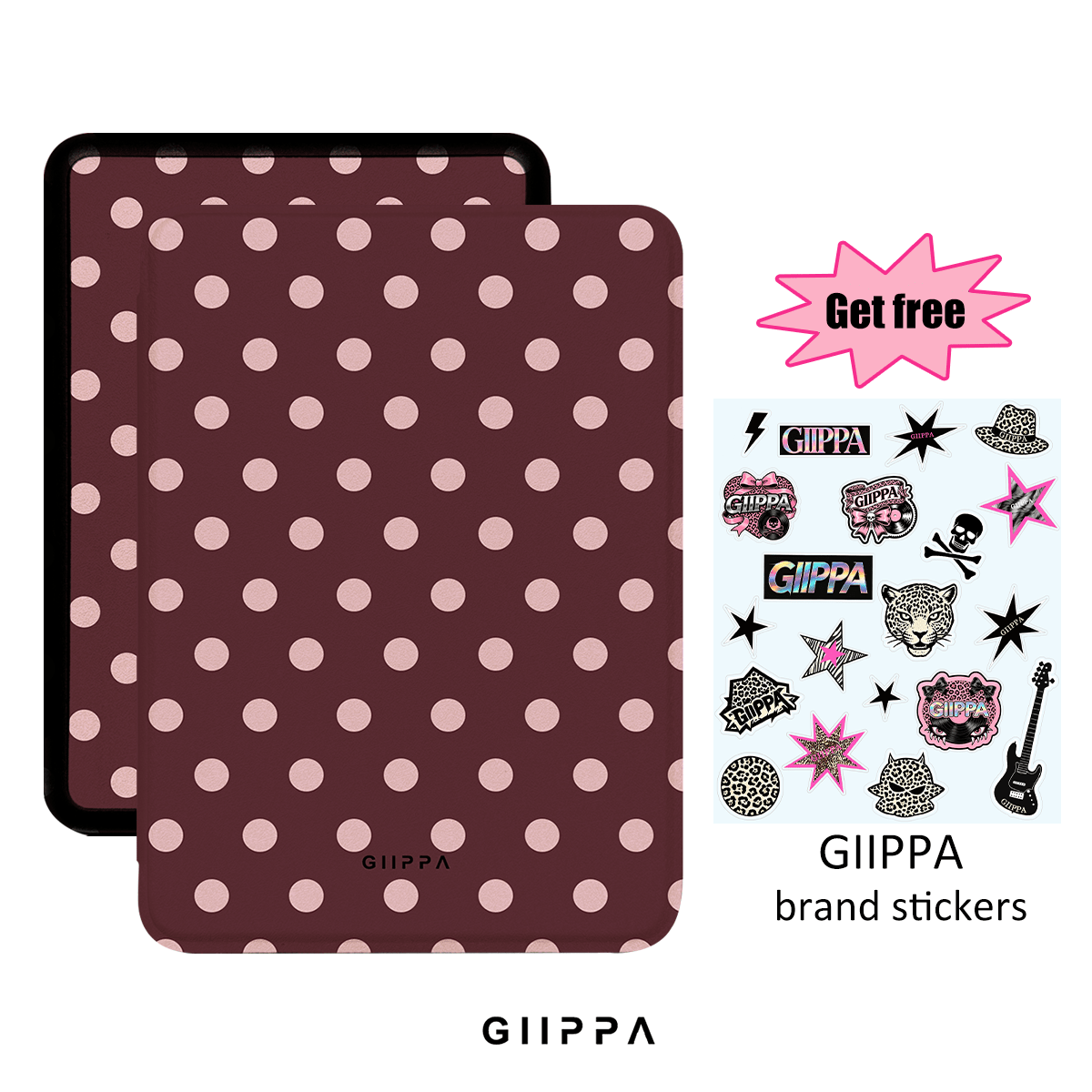 TEMU Purple Background With Light Pink Polka Dots Slim Handheld Kindle Case, Black Tpu Fits Paperwhite 10-12 Gen Colorsoft Signature Read With The