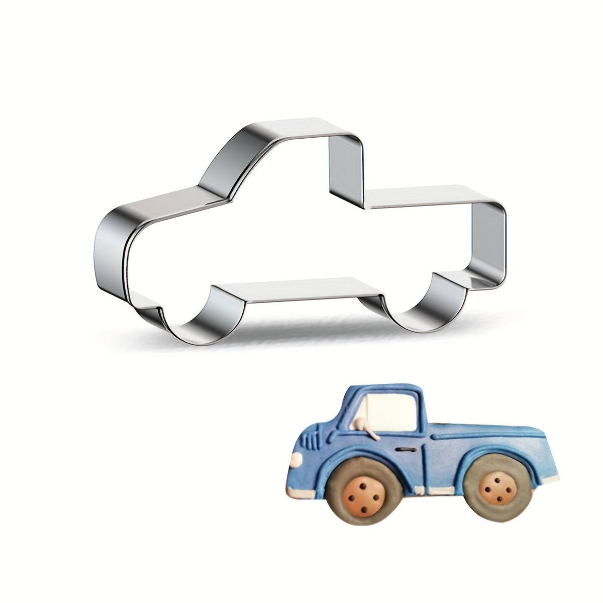 

Stainless Steel Pickup Truck Cookie Cutter - Diy Baking Mold For Easter, Holidays, And Themed Parties, Cookie Decorating Supplies