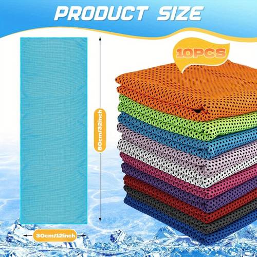 10lu set boyun ve yüz serinletici hızlı kuruyan havlular, taşınabilir yumuşak nefes alabilir fitness havluları, hızlı kuruyan havlular, koşu, balık tutma, yoga, seyahat, yürüyüş, kamp için uygun