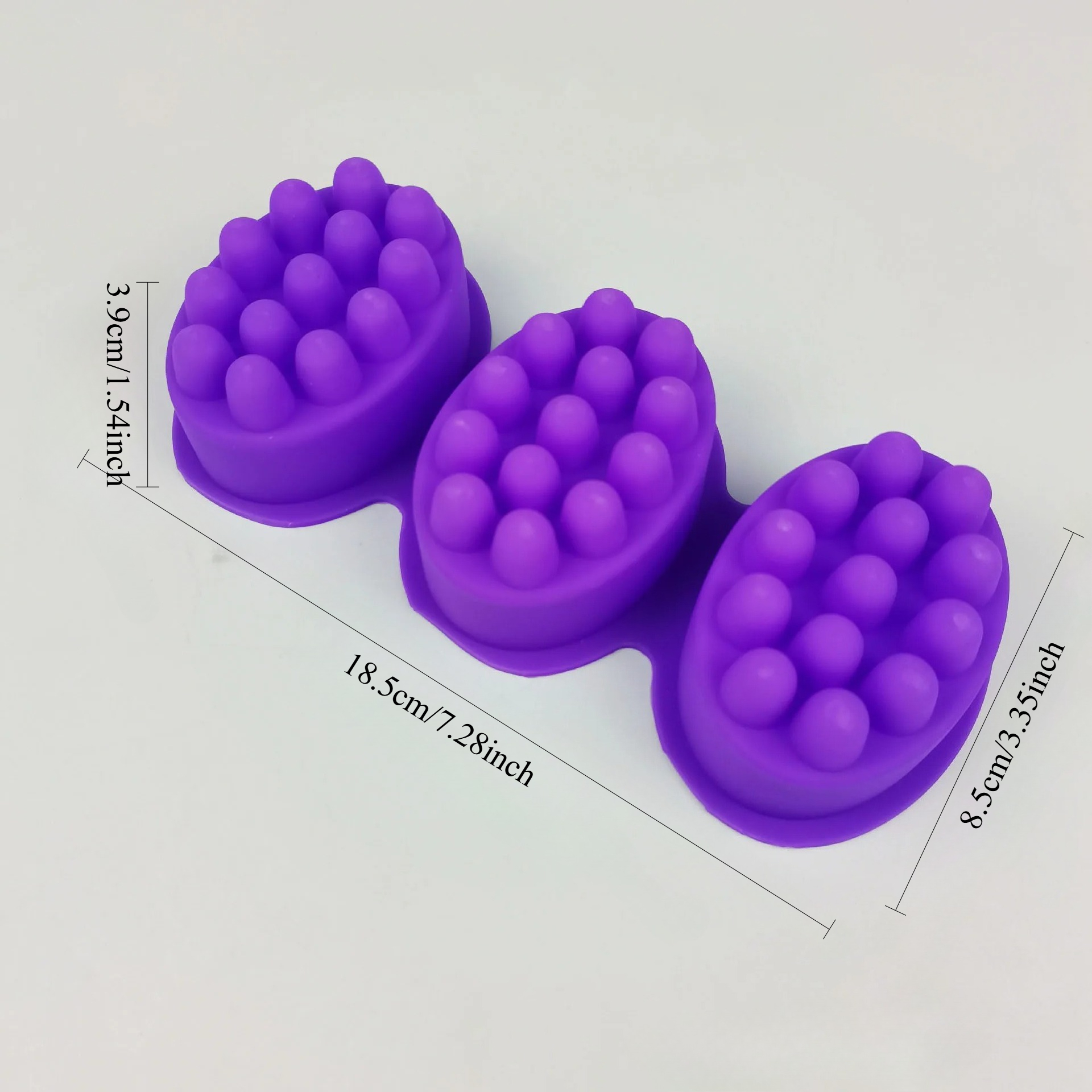 TEMU Moldes de silicona para jabón, herramientas artesanales para hacer barras de de masaje, molde ovalado 3D para resina de aromaterapia con aceites