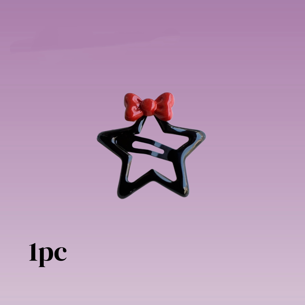 TEMU 1 Sweet And Edgy Side- Bangs Hair Clip, Featuring A Red Bow With Design. Stylish And . Non-slip And Secure, It Stays In Without Falling Off.