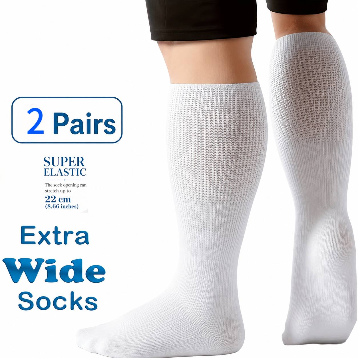 TEMU Unisex 2-pack Compression Socks 20-30 Mmhg - Travel And Sports Support Socks - Soft And Breathable