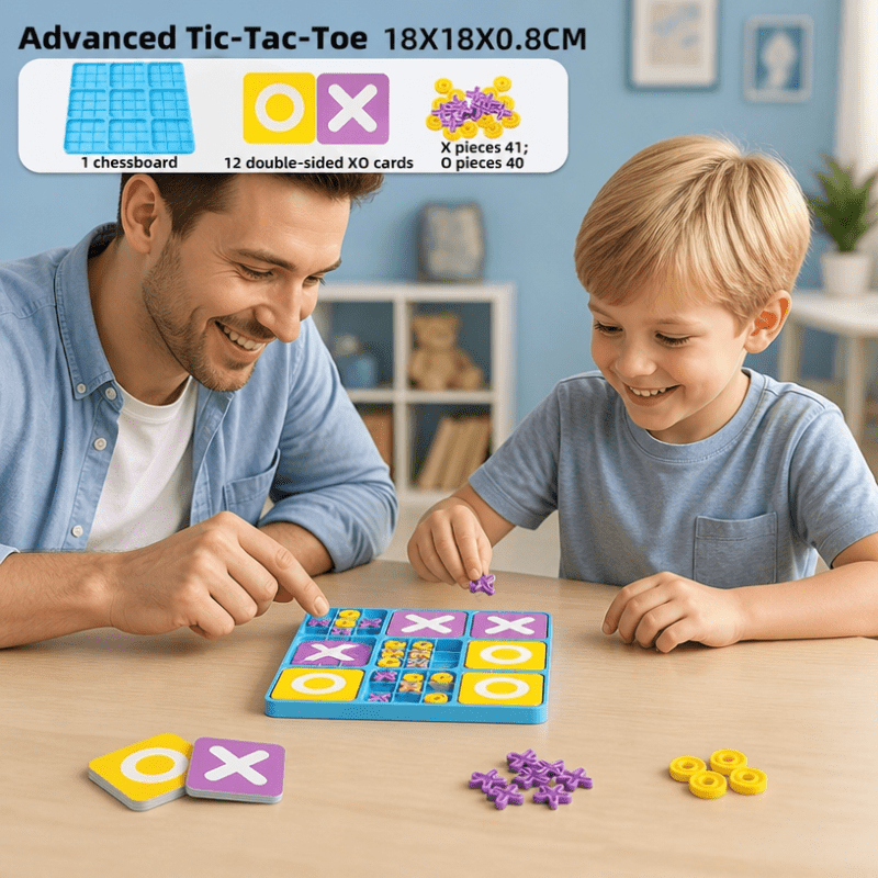 18x18cm XO Tic-Tac-Toe Board Set, Interactive Game
