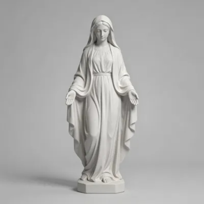TEMU 성모 마리아 조각상 탁상용 사무실 벽난로 맨텔 장식