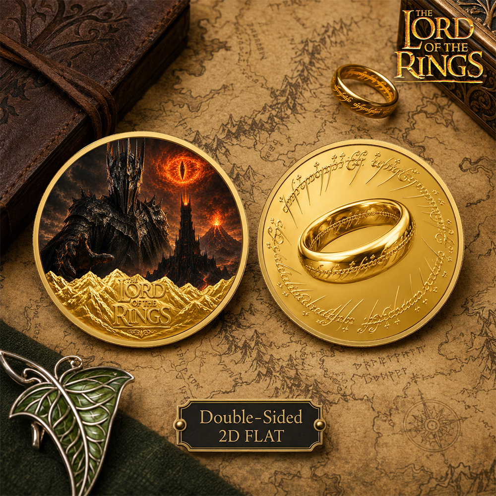 TEMU Replica Coin Replica Coin, The Sauron Commemorative Coin, 1pc, Collect Coins, Middle-earth Villain Collectible, Sauron Armor, Dark Tower, Eye &