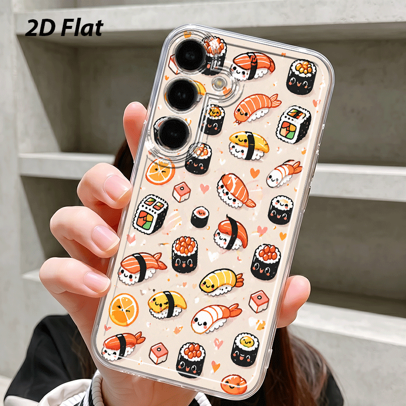 TEMU Phone Case: 2d Flat Sushi Cuisine Phone Case, Suitable For Galaxy A03s A04 A05s A06 A07 A13 A14 A15 A16 5g A17 A22 A23 A24 A25 A26 A32 A34 A35