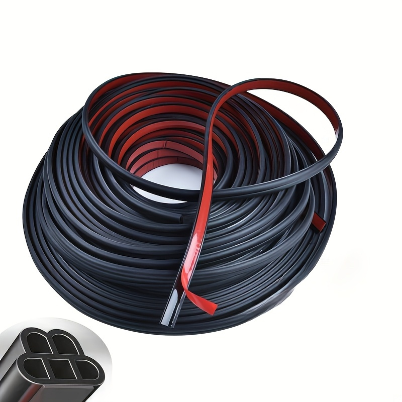 10 m Universalus automobilio durų sandarinimo juostelė, dvigubo sluoksnio storinimas triukšmo mažinimui, vandeniui atspari automobilių sandarinimo juostelė, 5 skylės gumos durų krašto apsauga garso izoliacijai ir smūgių absorbcijai, pilnas suderinamumas su visais automobiliais, Padėkos dienai