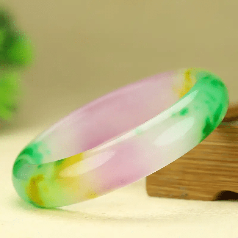 Women's Elegant Natural Stone Colorful Floral Pattern Bracelet, Gift