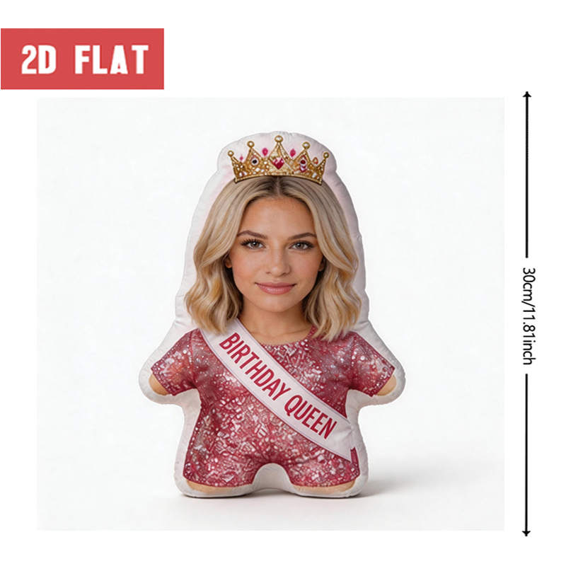 TEMU Cuscino Personalizzato con Foto del , Cuscino Decorativo a Forma di Regina di Compleanno con Stampa su , Cuscino Decorativo Grande da 60CM per