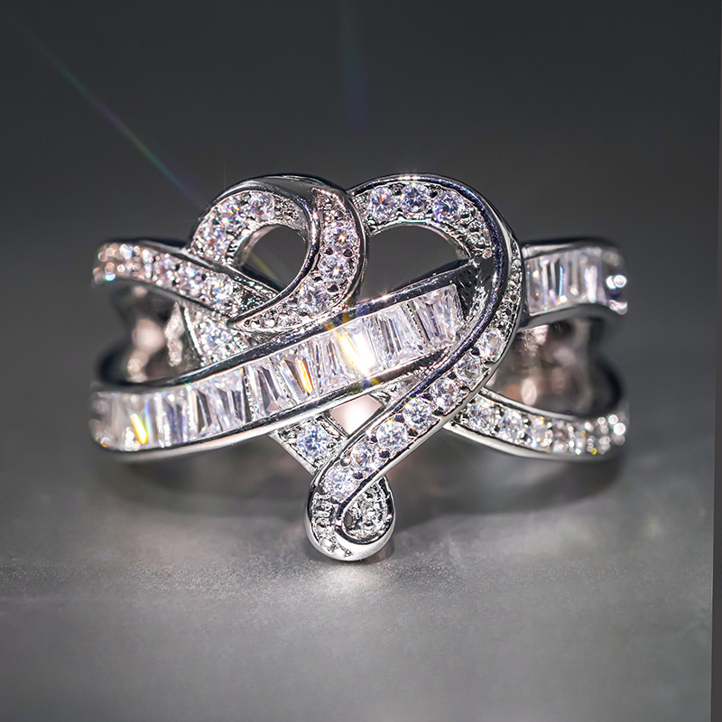 Heart-Shaped Zirconia Ring for Women