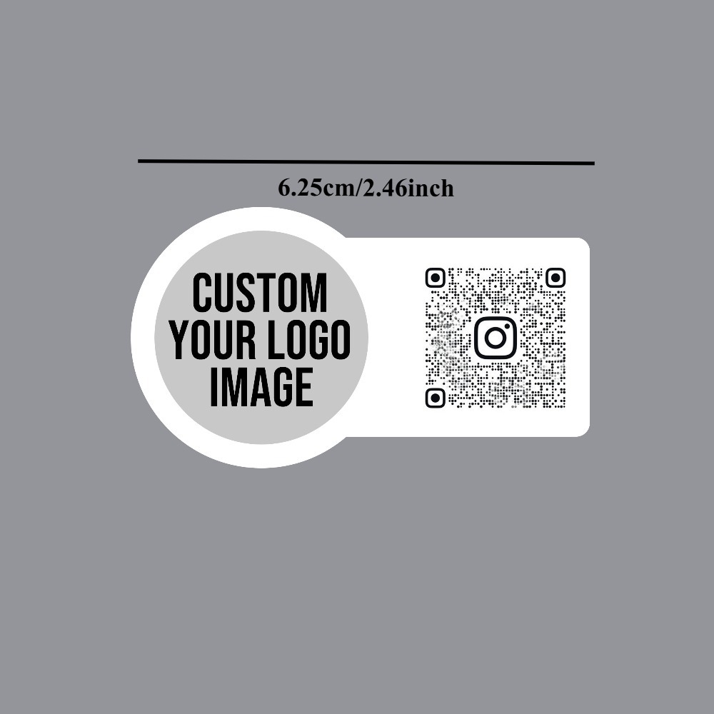 TEMU Autocollant de code QR personnalisé avec logo/image à définir soi-, 6,25 cm, auto-adhésif, pour cartes de remerciement d'emballage e-commerce,