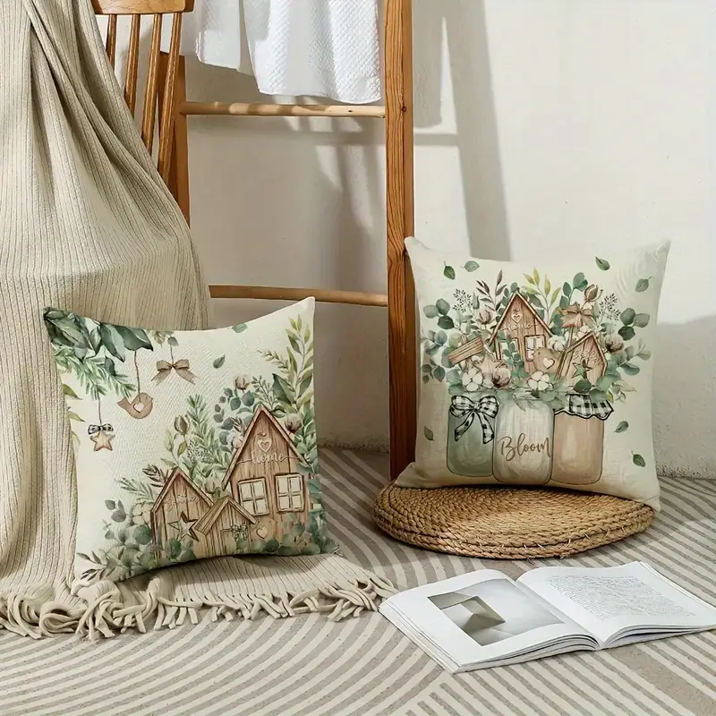 4pcs double sided printed rustic farmhouse pillow covers soft plush with zipper closure machine washable multiple sizes for living room bedroom sofa decor pillow covers for living room bedroom accents print accent cushions interior 2d flat Product details 9