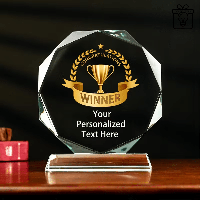 TEMU 1pc Prix en Cristal Personnalisés pour Employés, Mesurant 3.94 par 3.94 Pouces, avec un Trophée en Verre Personnalisé. Ces Plaques de Viennent