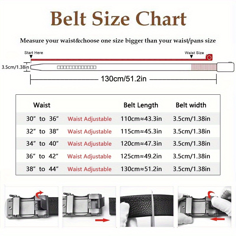 2pcs Stylish Ratchet Leather Belts, Replacement Belts