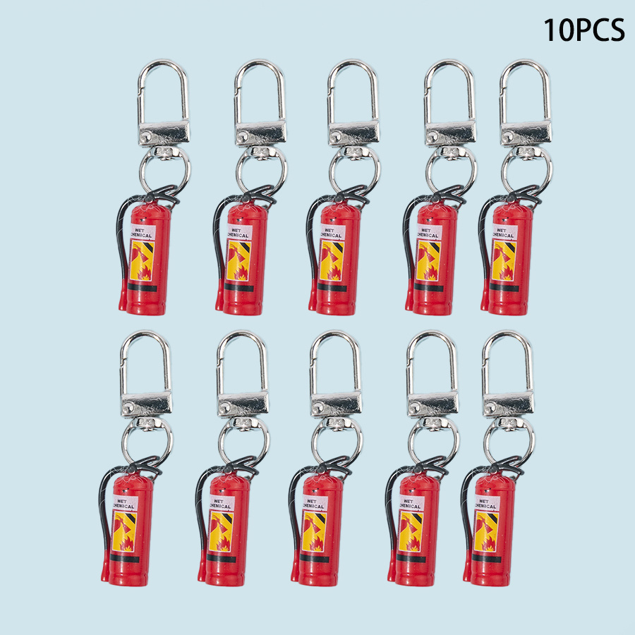 E-shop 10 Stück Mini Modell Simulation Kreativer Schlüsselanhänger Bewusstseinskampagne Werbung Dekorativer Schlüsselanhänger Feuerwehr-Thema