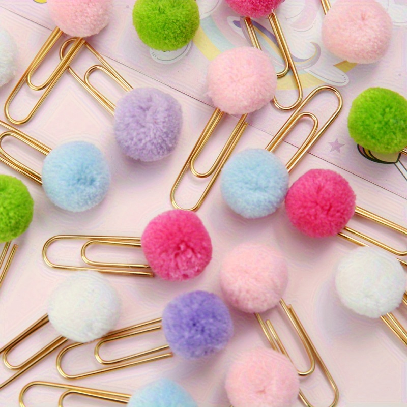30 Colorful Furry Paper Clips- Creative Office Supplies For Easy Organization
