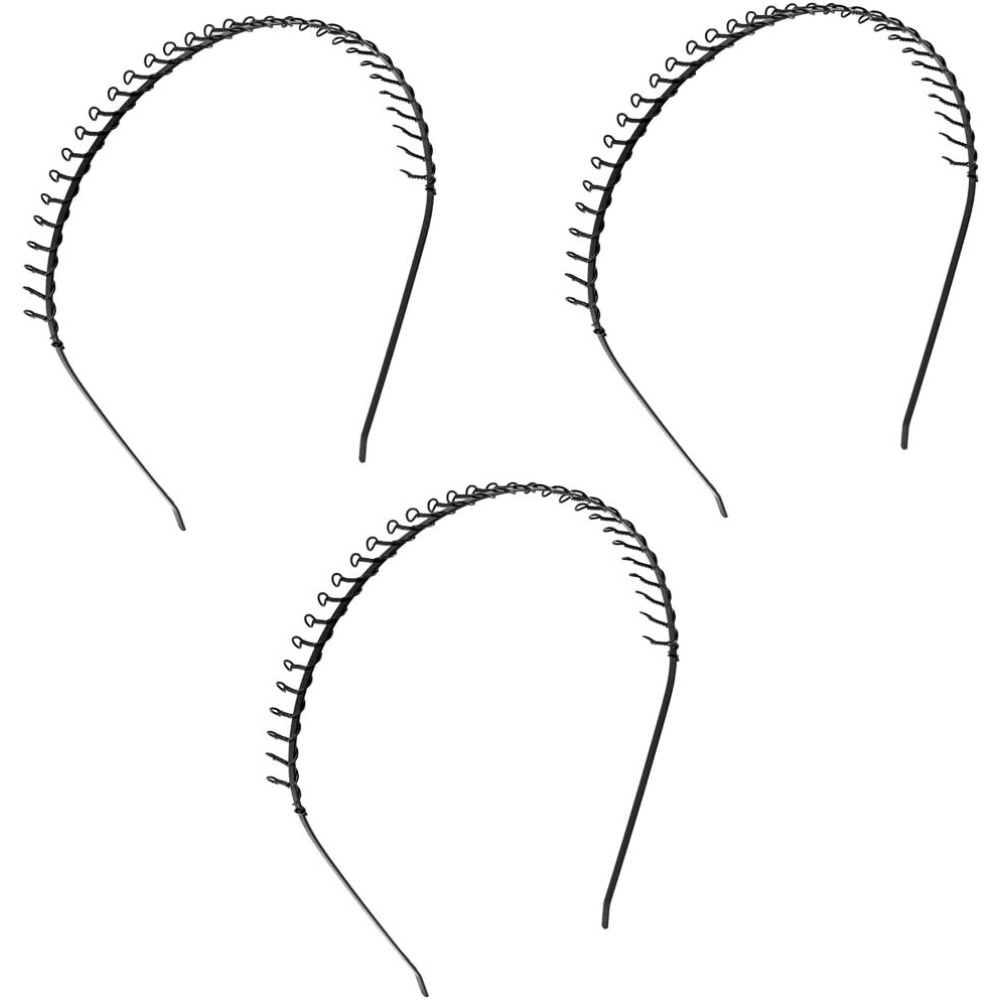 TEMU Serre-tête métallique pour femme et homme, peigne, bandeau à cheveux, 3 pièces