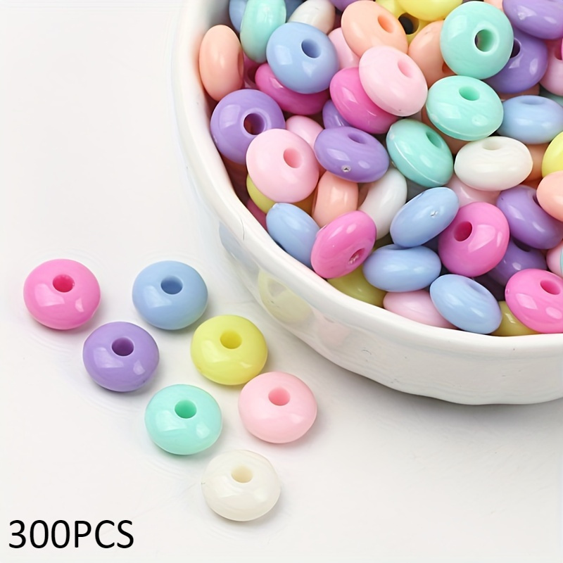 100/200/300pcs Mixed Color 4x8mm Acrylic Abacus Beads For Jewelry Making Bracelet Necklace Earrings Key Mobile Phone Chain Holiday Party Gift Craft Supplies