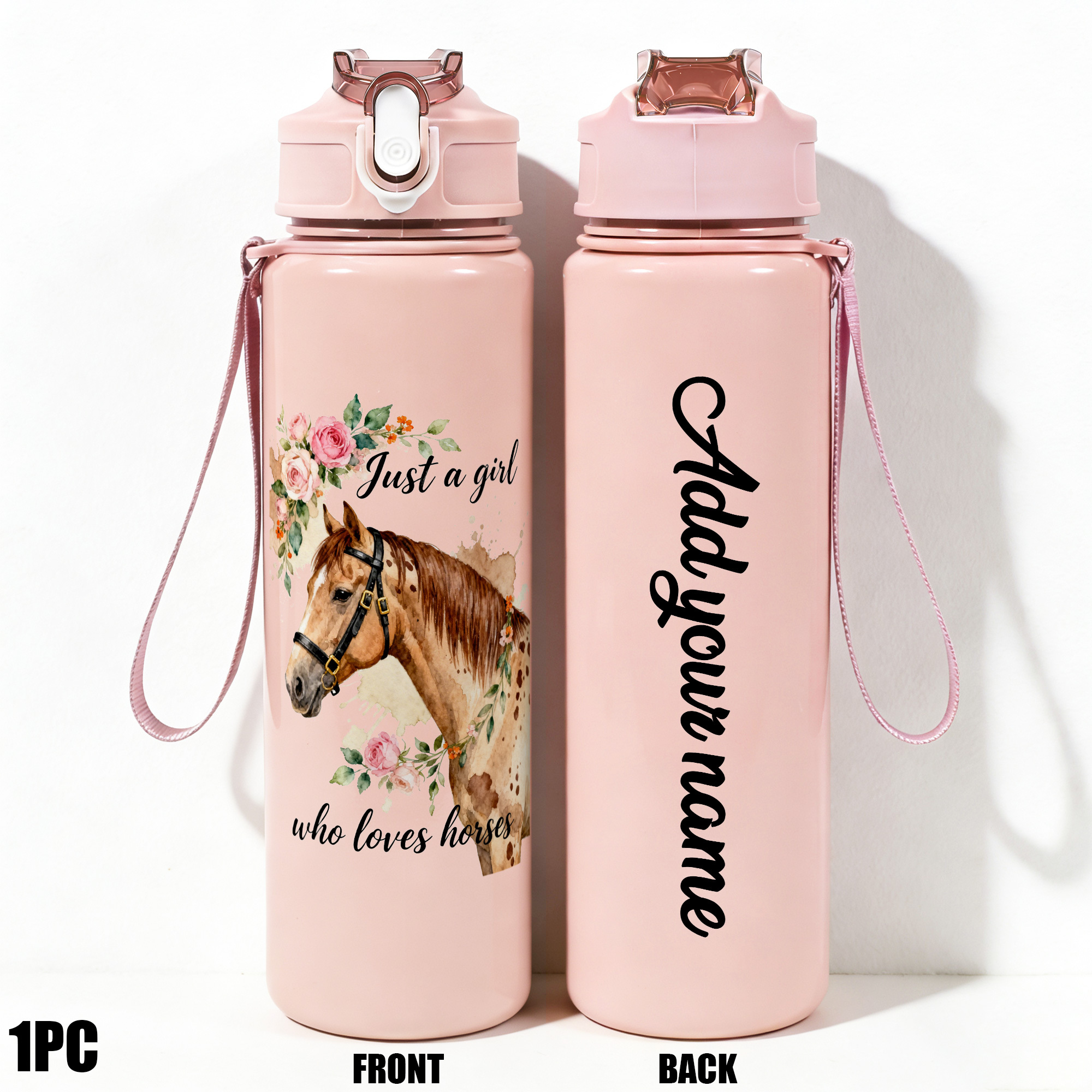 TEMU 1pc, Personalized Horse Lover 25oz/750ml Sports Water Bottle, Leak Proof Custom Name Water Cup, Ideal Mother's Day Gift For Mom Grandma Grandma,
