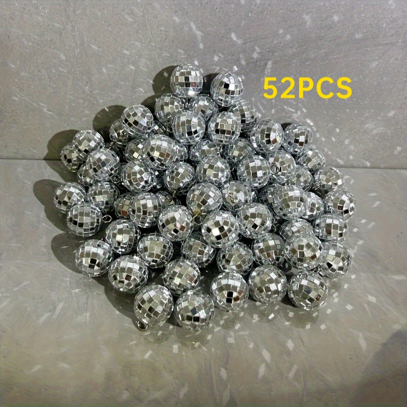 52 Silvery Mirrored Disco Balls, Suitable For Decorating Christmas Trees, Birthdays, And Weddings In Home Decor
