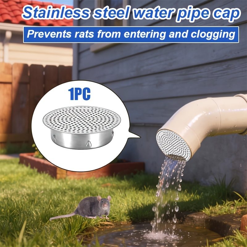 TEMU 1 pièce Cache-drain d'extérieur, Cache-drain de sol de garage, Convient pour les tuyaux de terrasse, toit, balcon pour empêcher les souris de