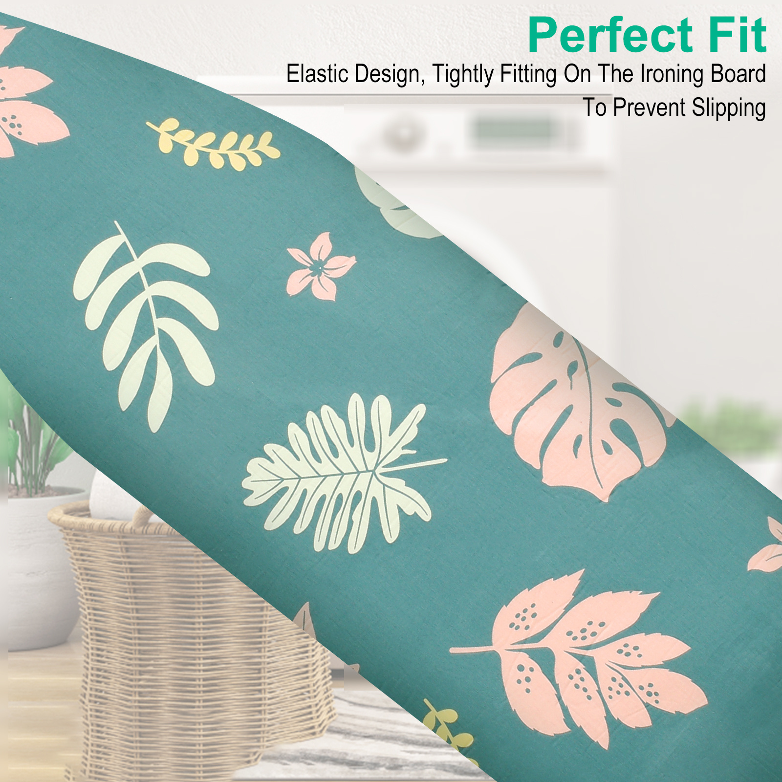 ironing board cover and pad 57 8 18 8in ironing board cover with elastic edges   resistant ironing board cover set with ironing mat 4 fasteners printed pattern   for dorm home ironing board protective cover printed ironing board details 0