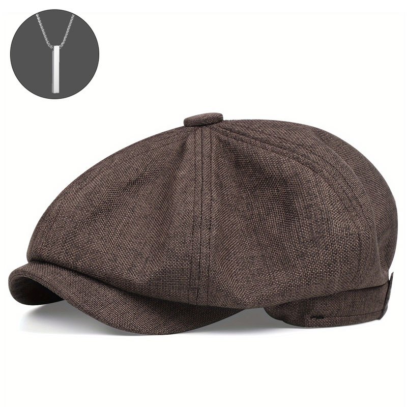 TEMU 2 Paquetes, Sombrero y Collar, El Exquisito Boina Gatsby Ivy es y Adecuada para Usar en de Golf, para Senderismo y por Taxistas