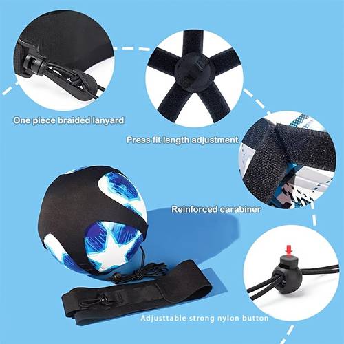 a solo training device the elastic soccer juggling strap allows you to enhance your ball control and anywhere with an adjustable elastic strap for