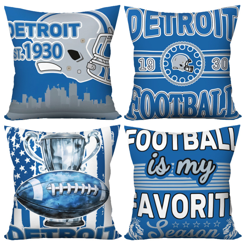 

Set Of 4 Football-themed Pillow Covers Featuring The Detroit Team, Fans Of All . Decorative Cushion Covers, Measuring 18x18 Inches, Are Ideal For Sofas And Outdoor Use, But Do Not Pillow Inserts.