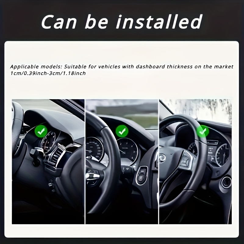 Universal Rotating Car Phone Holder - Made of Waterproof ABS Material, Easy to Install, Oval Shape, Suitable for Various Car Models.