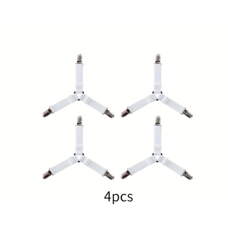 4pcs Fitted Sheet Fastening Straps, Adjustable Elastic Brackets, Holders For Hospital Beds, Sofa Cushions, Mattresses, And Tablecloths