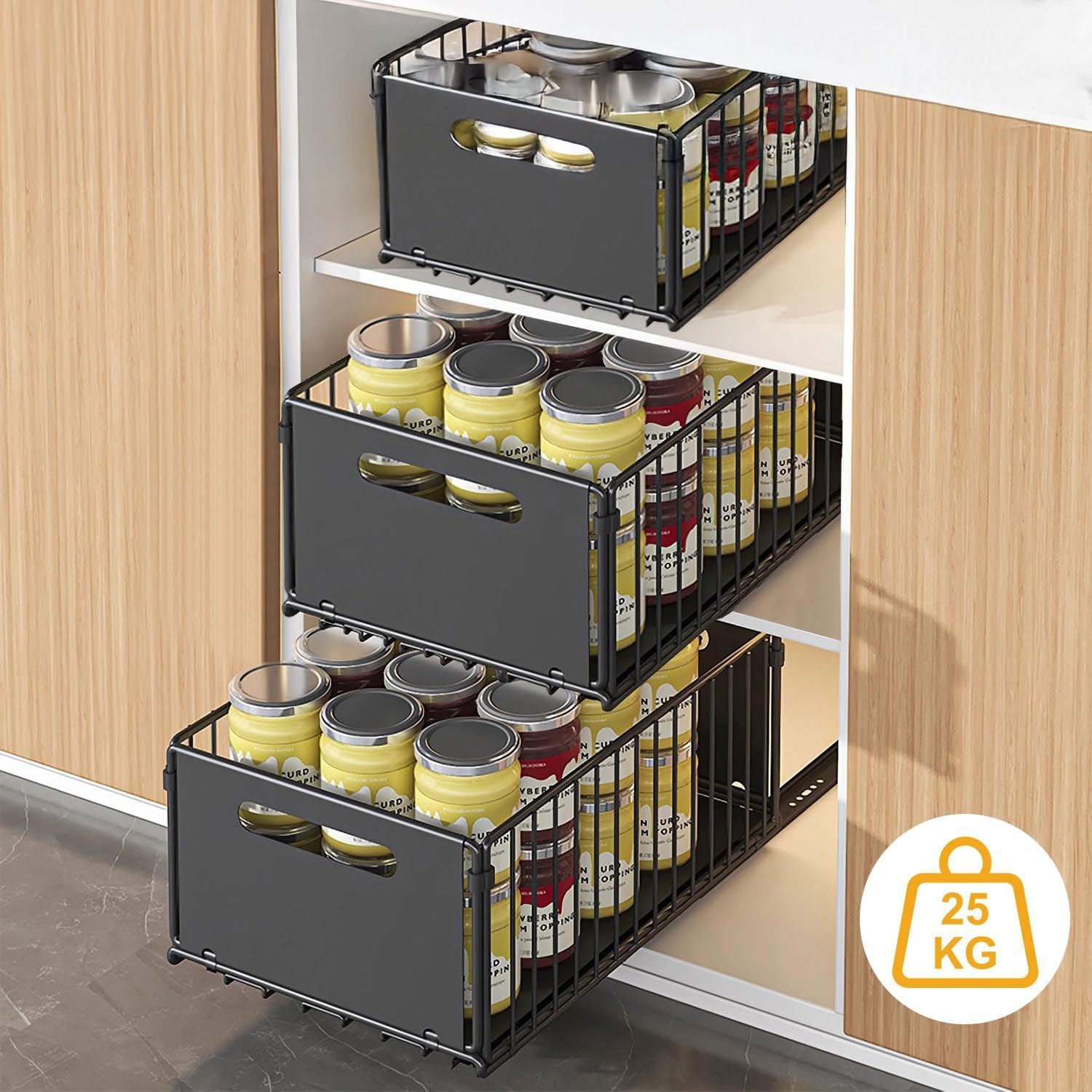 Set Of 2 Sturdy Storage Shelves Made Of Carbon Steel For Use In Kitchen, Bathroom, Bedroom, Or Living Room, Utility…: retailer-supplied image