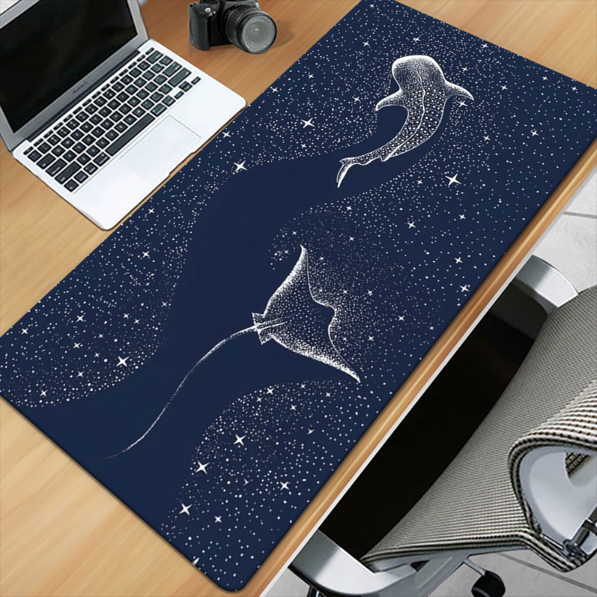 TEMU 1pc A Whale Printed Desk Pad, A Versatile Xxl Mousepad Suitable For Gaming And Office Use, Perfect As A Gift For