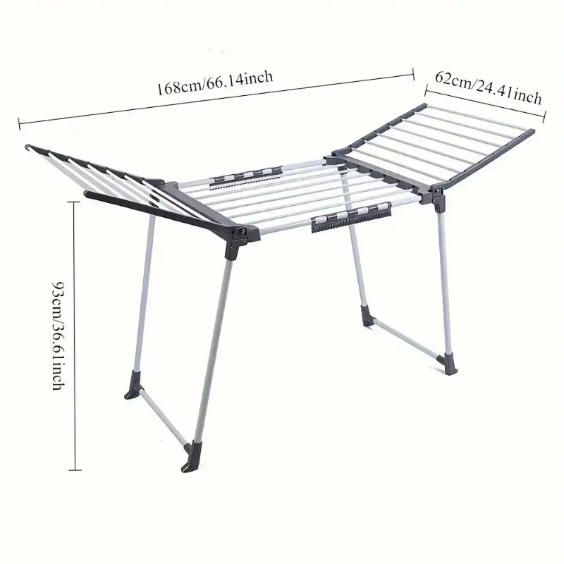 Heavy-duty Upgraded Folding Clothes Hanger, Composed of a Metal Frame and Plastic Connectors. The Frame Features a Rust-proof Surface Treatment, Combining Durability with Lightweight Portability. It Can Simultaneously Dry Multiple Garments and Adapts